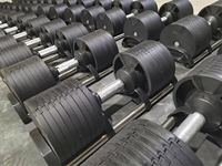 Équipement de fitness de haute qualité en gros, haltères réglables de 40 kg, 32 kg, 90 lb, 80 lb avec support pour haltères en acier