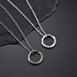 Kalung Liontin Cincin Mobius Kepribadian untuk Wanita Pria Perhiasan Kalung Fashion Lingkaran Bulat Sederhana - Product Image 3