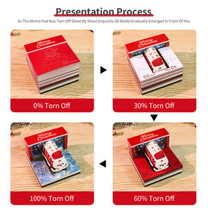 Nouveauté : <span class=keywords><strong>Bloc</strong></span>-notes de calendrier de Noël avec train du Père Noël <span class=keywords><strong>mignon</strong></span> en 3D, <span class=keywords><strong>bloc</strong></span>-notes de bureau festif avec lumière pour cadeau de Noël - Product Image 5