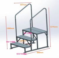 LA LA-36, main courante très vendue, pour la maison, 2 marches, marches pour spa, portable, camping-car, voyage, remorque, véranda, échelle extérieure