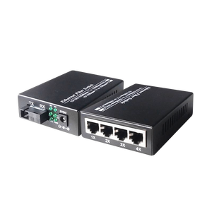 Convertidor de Medios Gigabit SC de Venta Caliente, 4 RJ45 + 1 Fibra, Convertidor de 10/100/1000Mbps, Conmutador de Fibra Única Monomodo - Product Image 4