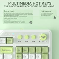 Good-Looking AULA F3099 Tri-Mode Wireless Gaming Keyboard Media Knob Number Pad RGB Backlit Quiet Typing for Office Laptop/PC