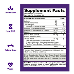 Gomitas para Dormir Sin Melatonina, Fabricante de Suplementos de Marca Privada OEM, Glicinato de Magnesio, Apoyo para la Relajación, Pedidos al por Mayor - Product Image 2