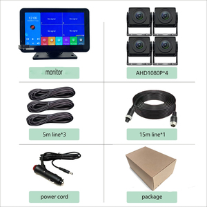 7 inch 4-kênh chia màn hình Màn hình đảo ngược máy ảnh Auto DVR Ghi BSD báo động cho xe ô tô rvs trailers 1920*1080 Độ phân giải - Product Image 6