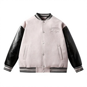 <b>Men's</b> Casual Embroidered <b>Letter</b> Front Casual Varsity <b>Jacket</b> Autumn Winter Warm Vest Coat with Slim Fit Cotton Blend All Weather - Product Image 1