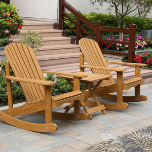 Silla Mecedora <span class=keywords><strong>de</strong></span> <span class=keywords><strong>Madera</strong></span> Maciza Adirondack Moderna para Exteriores - Product Image 6