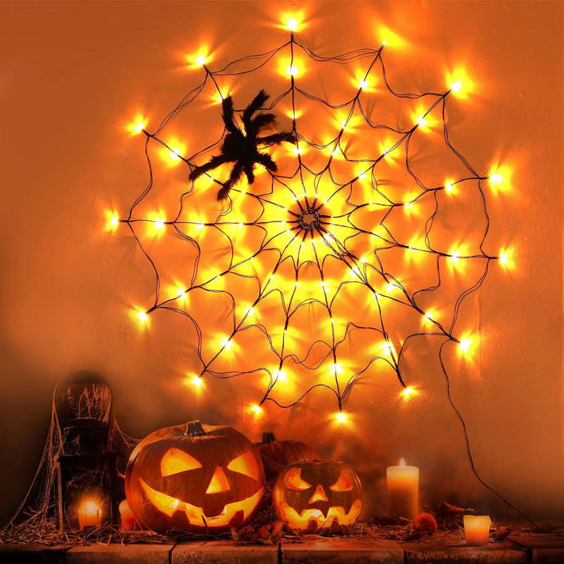 1.2m Orange Spider Web(Without Spider)