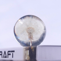 Boule de fleurs en résine artisanale OEM avec fleurs séchées réelles, boule artisanale en résine personnalisée pour la décoration de la maison, souvenir, cadeau