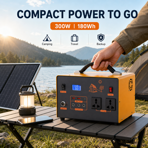 Station d'alimentation portable 220V 300W 180Wh avec <span class=keywords><strong>kit</strong></span> <span class=keywords><strong>solaire</strong></span>, onduleur UPS à passage direct LiFePO4 pour le travail à distance, le bureau et la maison (backup) - Product Image 1