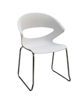 Chaise empilable moderne avec structure en métal et coque en plastique pour hôtel, école, parc, utilisation en extérieur