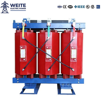 Transformator Isolasi Tipe Kering Resin Cor Tiga Fasa 11kV Seri SCB 100kVA Output 400V 50Hz CE IEC Tahan Api Pabrik OEM