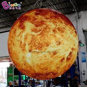 Planetas inflables Led iluminación grande inflable Luna Venus bola Led gigante inflable colgante planeta globo