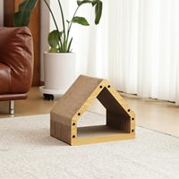 Griffoir pour chat pliable de style moderne en gros, 6 côtés, en carton ondulé triangulaire, grattoir pour chat en carton ondulé