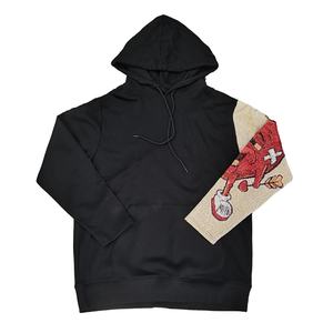 Sweat à capuche tendance personnalisé OEM avec impression sur les manches, jacquard, tapisserie tissée, thème anime - Product Image 3