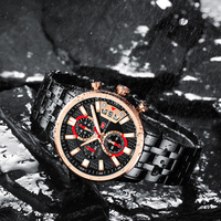 Mini montre à Focus 0352g pour hommes, chronographe de luxe japonais, étanche, poignet de sport