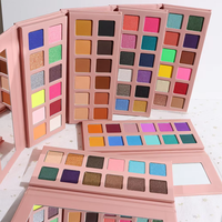 Palette d'ombres à paupières personnalisée, imperméable, mate et scintillante, 12 couleurs, poudre multi-couleurs hautement pigmentée avec fourrure de vison