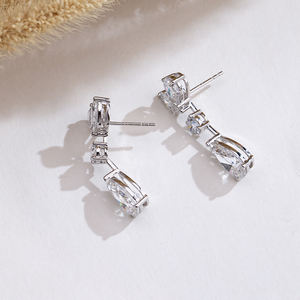 Pendientes de Diamantes de Oro Blanco de 18K MSE-853 de Messi Jewelry para Mujer - Product Image 6