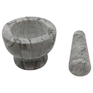 Haute qualité marbre naturel pierre mortier pilon grande taille herbe épices outil de meulage Shaker couvercle boîte cuisine utilisation pour poivre sel - Product Image 4