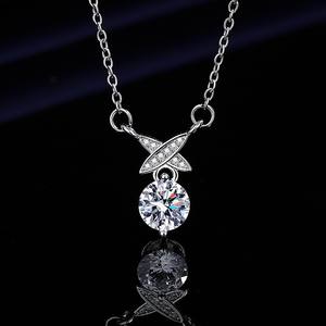 Collier plaqué argent, pierre de carbone haute teneur, diamant carré, goutte d'eau, forme poire, pendentif féminin, vente en gros - Product Image 6