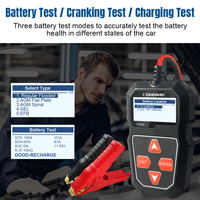 Testeur de charge de batterie automobile 12V, analyseur de capacité, testeur de batterie de voiture, testeur d'alternateur numérique Konnwei Kw208 pour voitures