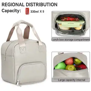 Wholesale Lunch Bags Customized Thermal Cooler Bag Portable Cooler Insulated Kid Lunch Box PU Leather Insulated Lunch Cooler Bag