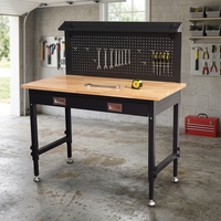 Banc de travail en acier robuste OEM avec tiroir, capacité de charge de 2000 lb, revêtement en poudre coloré, hauteur réglable sur 6 niveaux