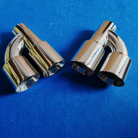 Punta de escape de coche de acero inoxidable grueso con salida doble estilo H de 3,5 pulgadas con borde inclinado biselado para modificación