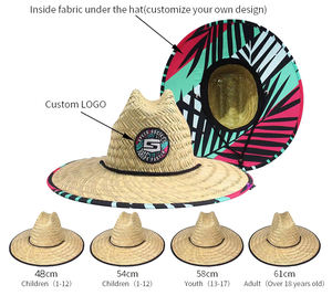Sombrero de Paja de Alta Calidad con Logotipo Personalizado para el Verano 2026, Sombrero de Playa para Salvavidas, con Estampado de Pesca, para Surf y Playa - Product Image 2