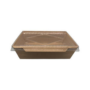 Restaurant Use Disposable Food Containers Brown Kraft Paper Takeaway Salad Box With Lid - Product Image 3
