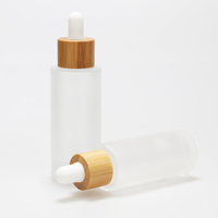 Flacon compte-gouttes en verre cylindrique à épaule plate blanc LANJING 20ml 30ml 40ml 50ml 60ml 80ml 100ml pour sérum et huile essentielle