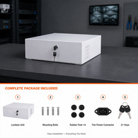Boîte de sécurité DVR avec ventilateur de refroidissement |   Boîtier anti-effraction en acier de calibre 16 |   Tailles optionnelles : 15 po, 18 po, 24 po