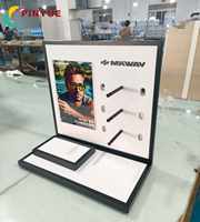 Présentoir optique sur mesure autoportant à 3 niveaux pour comptoir, présentoir à lunettes en acrylique avec panneau perforé pour magasin de détail