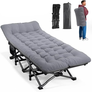<span class=keywords><strong>Lettino</strong></span> <span class=keywords><strong>da</strong></span> <span class=keywords><strong>campeggio</strong></span> pieghevole singolo in metallo e tessuto, portatile e leggero, con <span class=keywords><strong>materasso</strong></span> morbido in velluto a coste <span class=keywords><strong>per</strong></span> adulti, <span class=keywords><strong>per</strong></span> uso di emergenza. - Product Image 2