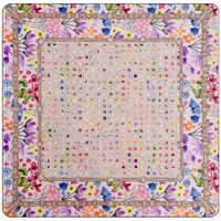 Tapis de mahjong en osier de 31,5 po, style preppy, motifs floraux, à carreaux et trèfles pour la Saint-Patrick et les soirées jeux