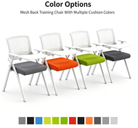 Chaise de formation avec tablette d'écriture, chaise de bureau ergonomique à dossier en maille, chaise pliable confortable pour salle de réunion et salle de classe