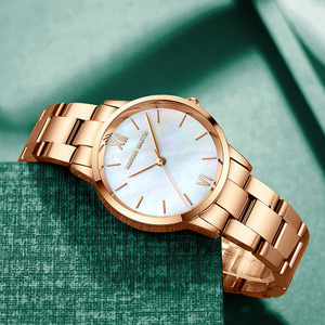 Montre pour <span class=keywords><strong>femme</strong></span> HANNAH 2023, mouvement étanche, jade vert émeraude, cadran en nacre, <span class=keywords><strong>bracelet</strong></span> en acier inoxydable - Product Image 1