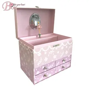 paper 4 drawer music box Princess baby toy child unicorn ballerina Ballet shoe custom song jewelry music box for gift