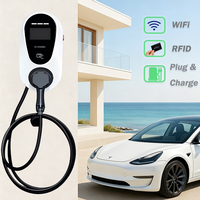 Chargeur de voiture électrique AC de type 2 avec écran LCD, borne de recharge murale de type 1, chargeur de voiture électrique AC 7 kW, station de recharge domestique neuve à poser au sol pour voiture
