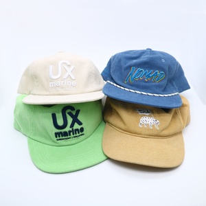 Gorra de Béisbol de Alta Calidad, Personalizada, de 6 Paneles, de Pana, Sin Estructura, Estilo Vintage, con Visera Curva y Logotipo de Goma Impreso - Product Image 2