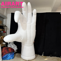 Décor de fête de mariage blanc, arche gonflable en forme de main, arche gonflable en forme de cœur avec éclairage LED