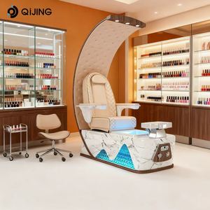 Sillas de <span class=keywords><strong>Pedicura</strong></span> y Manicura de Lujo Estilo Trono Moderno con Respaldo Alto, Masaje Eléctrico y Spa de Pies para Salón de Uñas <span class=keywords><strong>Profesional</strong></span> - Product Image 2