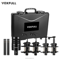 Kit de microphones pour batterie VOXFULL Professional 7 pièces, micros dynamiques et à condensateur pour enregistrement en studio et sonorisation en direct, avec étui de transport