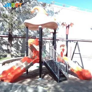 Casa de juegos para niños con tobogán, combinación de plástico para interior y exterior, parque infantil