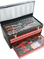 Ensemble d'outils de mécanicien de 408 pièces, plateau en mousse EVA à 10 tiroirs, kit de clés à douilles, coffre à outils manuel pour atelier de réparation automobile