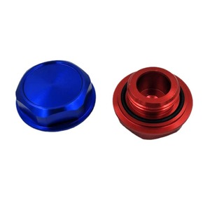 Bouchons de remplissage d'huile Trd en alliage d'aluminium, universels, rouge et bleu, pour remplacement du moteur de voiture - Product Image 5