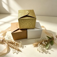 Boîtes d'emballage OEM pour petites entreprises, boîtes cadeaux en papier kraft pour mariage, emballage de fête, boîtes pliables carrées, logo personnalisé