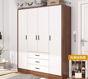 خزانة ملابس خشبية حديثة فاخرة وبسيطة ذات سعة كبيرة سهلة التركيب وصديقة للبيئة متينة للمنزل وغرفة المعيشة والفندق والفيلات - Product Image 6