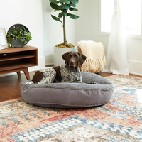 Vente chaude Personnalisable Logo Deluxe Faux Shearling Oreiller Rond Lit Pour Chien à Utiliser sur Lit Pour Chien
