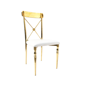 Salle à manger en acier inoxydable clair pour banquet Chiavari Luxe roi Vente en gros Événement Pas cher Or Chaise et Tables Trône Chaises de mariage - Product Image 4