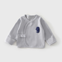 Paquete de 4 Kimonos Envolventes para Bebé |   Camisa de Manga Larga de Algodón Clase A con Aplique de Animal |   Rosa Crema Gris 0-3 Meses